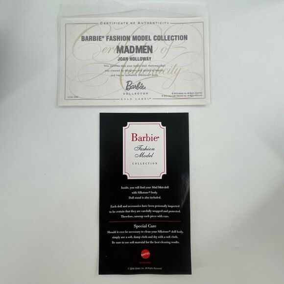 Barbie Mad Men Joan Holloway Silkstone Doll BFMC Gold Label 2010 Mattel NIB - Picture 7 of 15